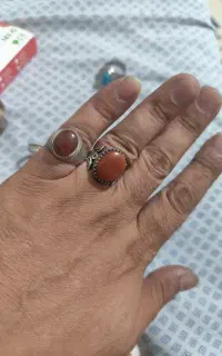 چندتا انگشتر عقیق و فیروزه  نقره قدیمی