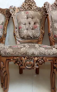 صندلی غذاخوری نهارخوری استیل منبت چوب گردو ۱۰نفره