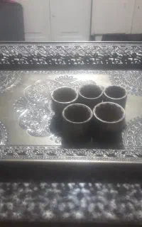 سینی با بکس ۵عدد قدیمی جنس خوب