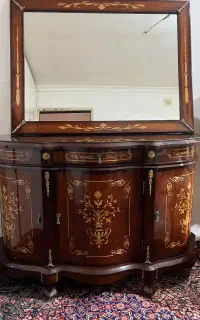 آینه کنسول معرق کاری براق برنز کوب درحدنونو