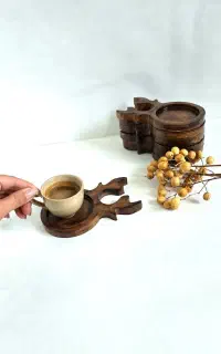 زیرلیوانی سنگ مصنوعی طرح چوب،دست‌ساز و خاص