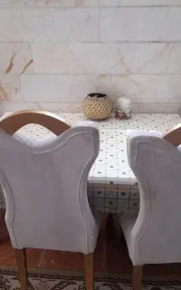 میز نهارخوری ۶ نفره و سرویس خواب و گاز و بخاری