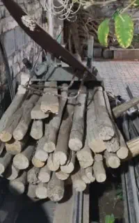 چوب گرد طبیعی خشک مناسب حصار، داربست (چهار تراش)