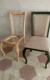 صندلی چوب گردو خام 6تا