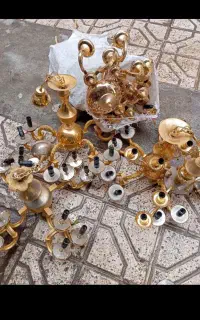فروش وخرید لوستر آب کاری طلایی تسویه نقد