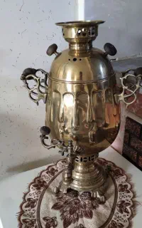 سماور برنجی مهردار کاملا سالم