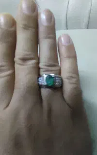 انگشتر نقره نگین زمرد پنجشیر اصل کریستالی