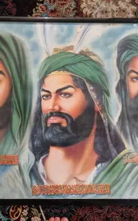 تابلوی چاپی مذهبی امام حسین، امام علی، و حضرت عباس