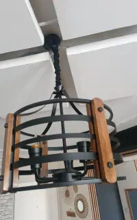 لوستر چوبی و فلزی