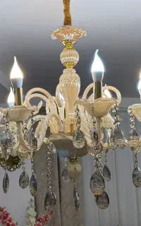 لوستر ۸ شاخه شیشه ای