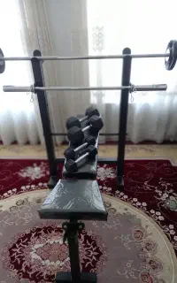 میز پرس بدنسازی و هالتر و صفحه هالتر و دمبل