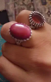 انگشتر الکساندریت ۷ رنگ و یاقوت سرخ