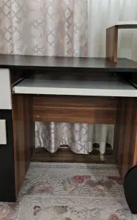 میز کامپیوتر MDF مدرن با جای کیس و سینی کیبورد