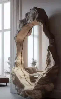 آینه قدی پتینه صخره برجسته