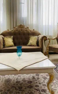مبل کلاسیک سفید طلایی