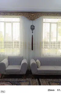 پرده ی حریر گل برجسته ۲۱ متر ، پرچین دارای والان