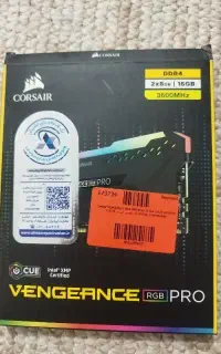رم کامپیوتر (2*8)۱۶گیگابایت-vengeance RGB pro 3600