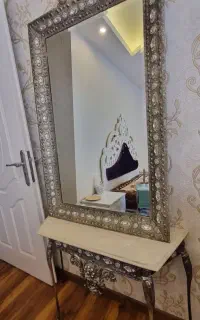 آینه شمعدانی برنز