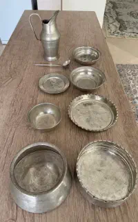اسباب حمام ۹ تیکه مسی عتیقه