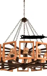 لوستر چوب و فلز