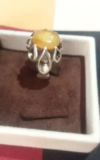 انگشتر یاقوت زرد برمه اصل معدنی