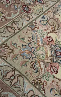 دوتخته فرش گل ابریشم کاشمر