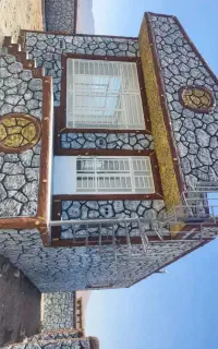سیمان کاری طرح سنگ و چوب