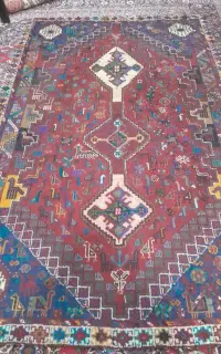 فرش  انتیک شسته شده قشقایی کارکرده
