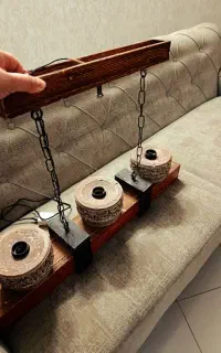 لوستر چوبی سه شعله