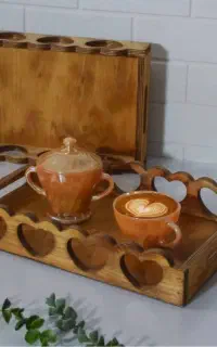 سینی چوبی قلبی