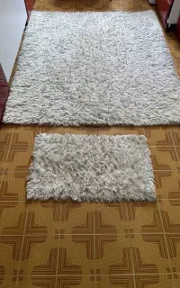 فرش شگی پرزبلند سفید