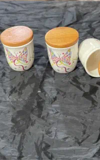 جای ادویه سرامیکی ۸ پارچه درب چوبی نوبل لایف ترکیه