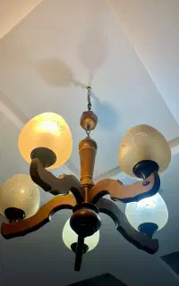 لوستر چوبی ۵ شاخه