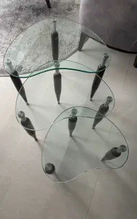 میز عسلی شیشه ای