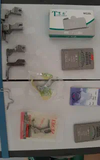 متعلقات چرخ خیاطی صنعتی/ پایه، سوزن، ماسوره و نخ
