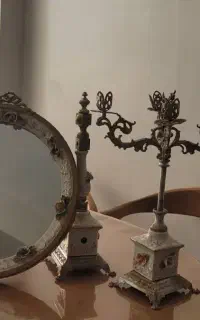 آینه وشمعدان آنتیک