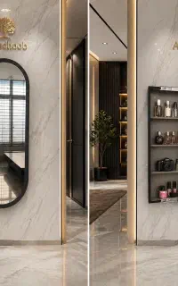 آینه قدی قوسی با باکس مخفی MDF
