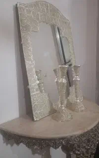 آیینه شمعدان طرح نقره