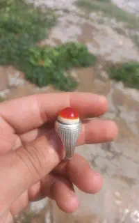 عقیق سه پوست رکاب نقره دست ساز