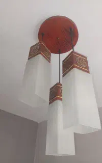 لوستر ۳ شعله چوبی دو عدد