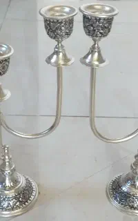 شمعدانی تمام مس با روکش آب نقره