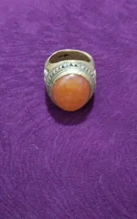 انگشتر با سنگ زبرجد نارنجی بزرگ مخصوص دعا و ذکر