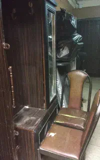 جا کفشی چوبی اینه دار با چوب لباسی