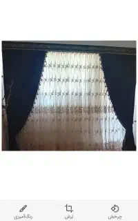 پرده حریر با والن در حد نو
