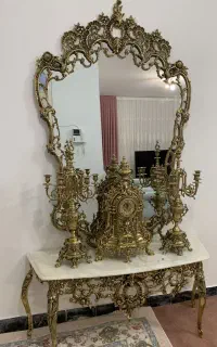 آیینه شمعدان برنزی