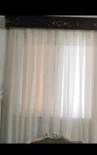 پرده حریر پلیسه با زیر پرده