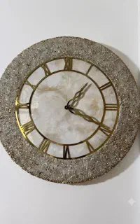 ساعت دیواری چوبی رزینی طرح مرمر