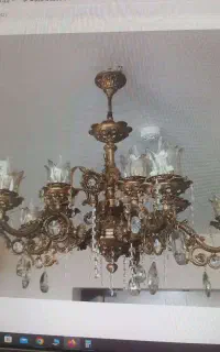 لوستر مدرن برنز اصل 5 شاخه درحد نو