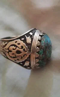 انگشتر نقره دست ساز نگین دامله فیروزه نیشابور