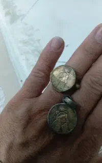 انگشتر و پلاک. انتیک قدیم